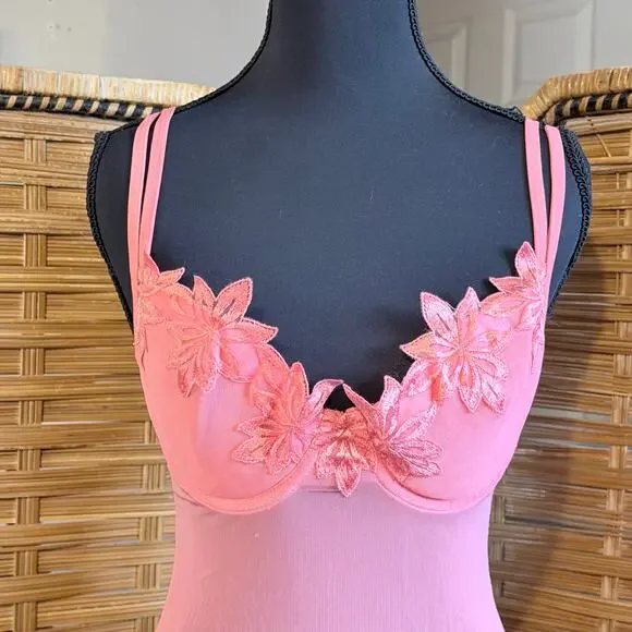 Vintage 1999 Victoria’s Secret Pink Lace Mesh Bustier Garter Top 36B soft girl - Picture 5 of 9